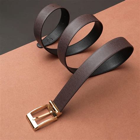 Buy Rizoro Reversible Formal Pu Leather Belt For Men with Gold Alloy ...