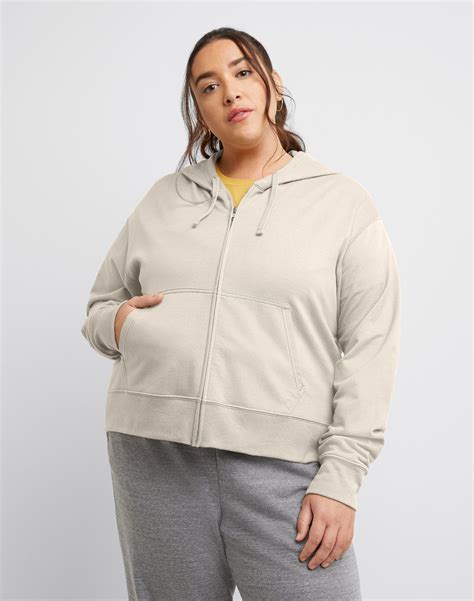 Hanes Originals Women's French Terry Hoodie (Plus Size) Natural 4X ...