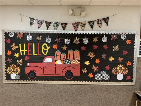 Fall bulletin board redtruck fall hellofall – Artofit