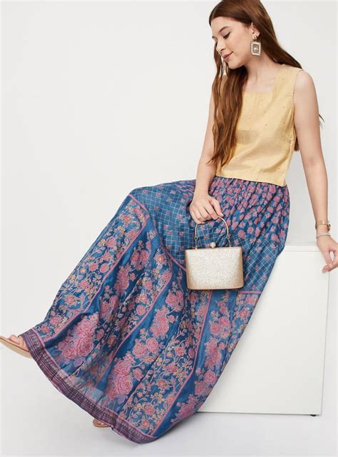Buy Women Floral Printed Chanderi Skirt Online at just Rs. 1499.0 ...