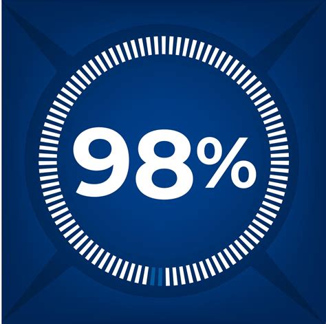 98 percent count on dark blue background 21193873 Vector Art at Vecteezy