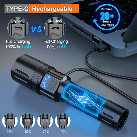 Image result for Rechargeable Tactical LED Flashlight