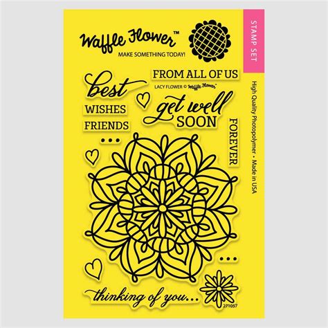 Buy Waffle Flower Crafts Clear Stamps 4""X6""-Lacy Flower Online at Low ...