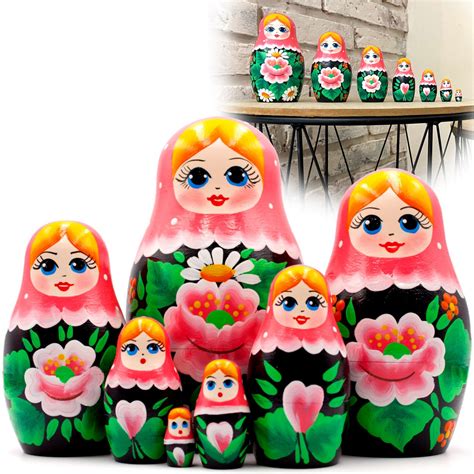 Матрешка в платке и сарафане с цветами сакуры, русские народные игрушки ...