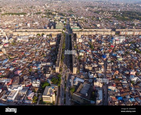 Aerial Shot of the House Cross Wall in Stone Town, the Capital of Zanzibar, Tanzania. Sunset ...