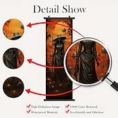 1pc Halloween Poster with Hangers Courtyard Skeleton Ghost Pumpkin Bat ...