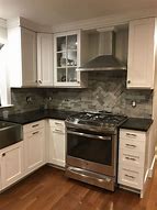 Image result for White and Grey Kitchen with Gas Stove