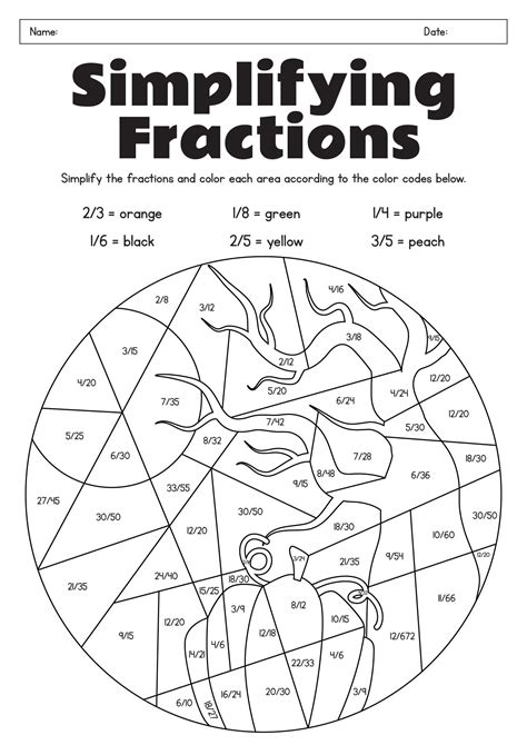 Equivalent Fractions Color by Number | Simplifying fractions, Fractions, Fractions worksheets