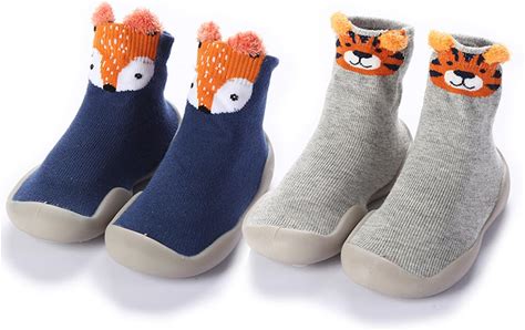 Hstyle Baby Sock Shoes Toddler Walking Shoes Infant Non-Slip Slippers Soft Rubber Sole Sneakers for