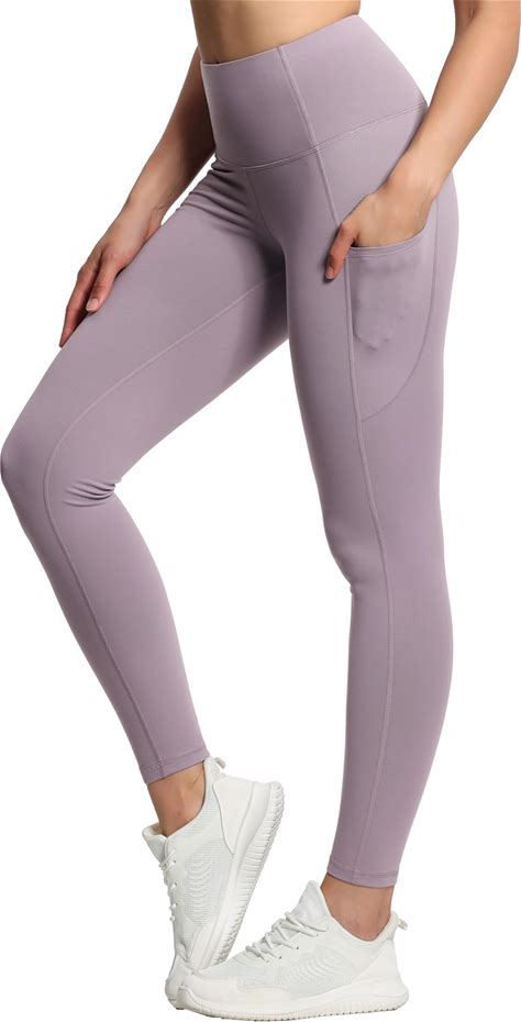 THE GYM PEOPLE Thick High Waist Yoga Pants with Pockets, Tummy Control Workout Running Yoga Leggings