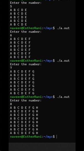 C Program to Print Alphabet Pattern 🔤 | Column-wise Pattern Using ASCII 🔥