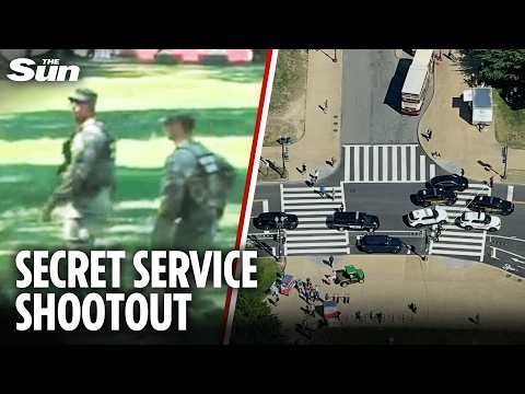 Watch moment armed military swoop as gunman targets White House area