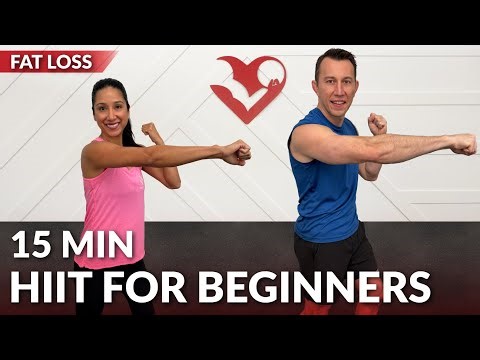 15 Min Beginners HIIT Workout for Fat Loss - Home Low Impact Standing No Jumping No Repeat Burning