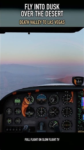 Flying into Dusk over the Desert from Death Valley to Las Vegas | Cessna 172
