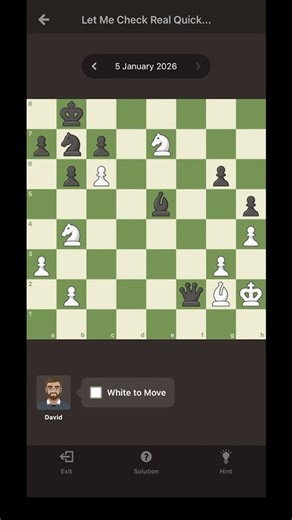 Solving daily puzzle 05-01-26 #chess