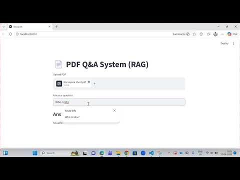 Enterprise PDF Q&A System using RAG + LLM | LangChain + FAISS Demo