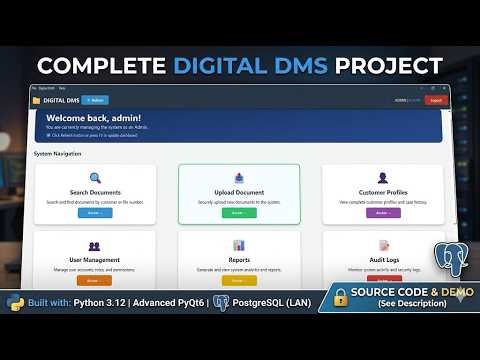 Digital Document Management System (DMS) Demo | Python , PyQt6, PostgreSQL (with LAN Support) ,&Git