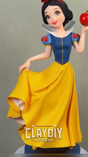 I Made Snow White with Clay… The Final Result Is MAGICAL! 🍎👑✨ #Shorts