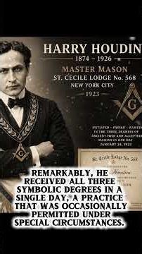 Harry Houdini and Freemasonry. #history #masonicwisdom #quotes #harryhoudini