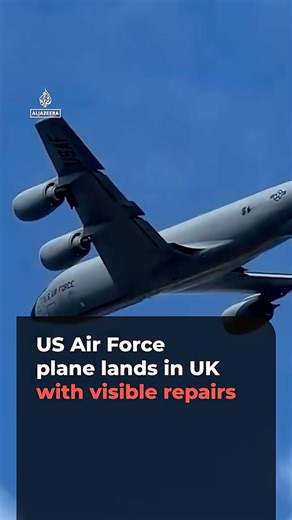US Air Force plane lands in UK with damage repaired