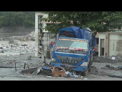 Scene in Nepal's Nuwakot district as recovery from devastating flash floods ongoing