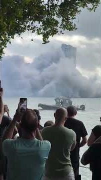 Miami Hotel Demolished In Controlled Implosion #shorts