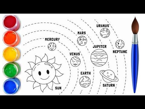 How to draw easy galaxy and all planets drawing | easy step by step 
