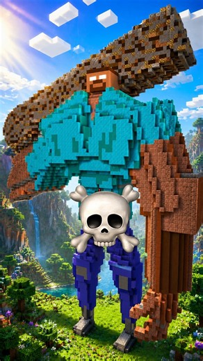 HEROBRINE Statue Build Tutorial In Minecraft — JJ VS MIKEY Challenge — Maizen Parody