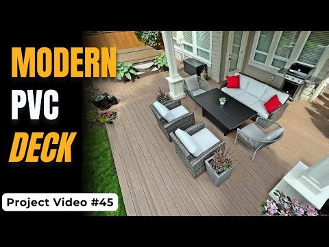 Modern PVC Deck with Dining Area, Hot Tub & Wide Steps in White Rock | Pulsar Construction