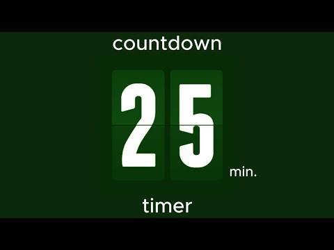 25 min countdown timer / emerald design • flip timer • no music • only bell / productivity