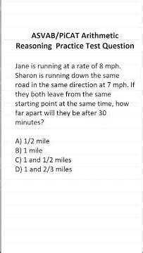 ASVAB/PiCAT Arithmetic Reasoning Practice Test Question: Distance, Rate, and Time (d = rt)