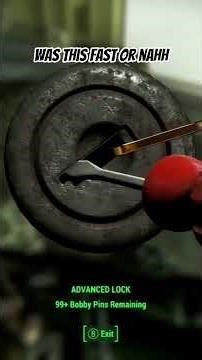 Lockpick in #fallout4 also I have a new record, 2 hours without the dam game crashing