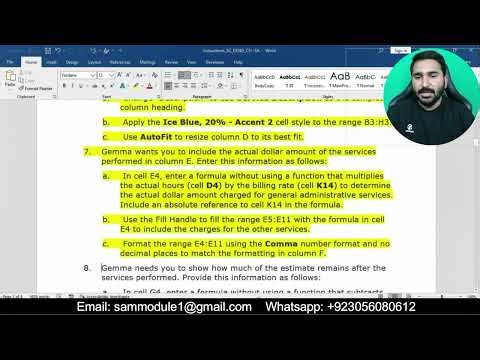 Shelly Cashman Excel 365 Modules 1-3 SAM Capstone Project A | A.W. Jones Finance Consultants
