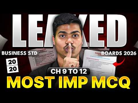 40 Most Important MCQ PART B | Class 12 Business studies Chapter 9 to 12 | Board Exam 2026