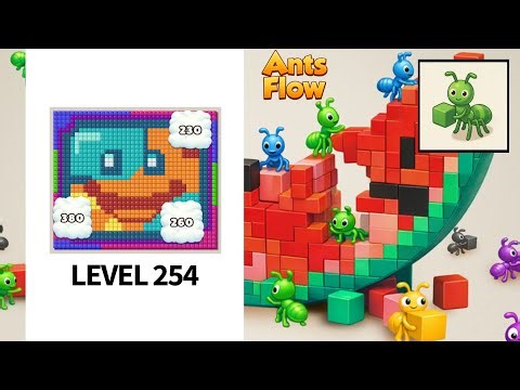 Level 254 Ants Flow Color Pixel Puzzle Gameplay Walkthrough
