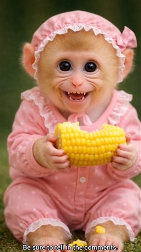 Cute Baby Monkey Tries a Bite! 🤣 Hilarious Food Reaction & Funny Laugh