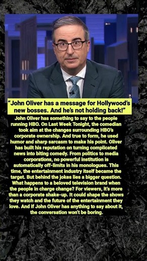 John Oliver Just Sent HBO’s New Bosses a Message #shorts