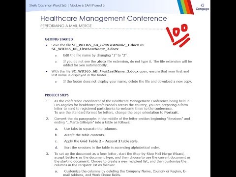 Shelly Cashman Word 365 | Module 6: SAM Project B