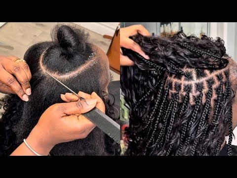 How to part 4c hair for Knotless braids / neat parts all through