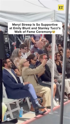 #merylstreep is so supportive at #emilyblunt and #stanleytucci's HWOF ceremony