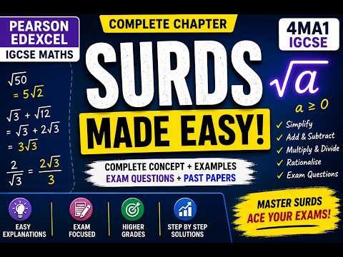 IGCSE Mathematics: Surds | Complete Revision with Past Paper Questions | Pearson Edexcel