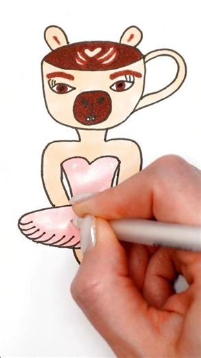 How to draw Capybara Ballerina Cappuccino vs Tung Tung Tung Sahur #shorts #drawing