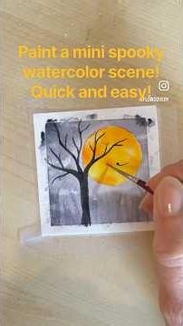 Paint a spooky mini watercolor! Quick and easy!