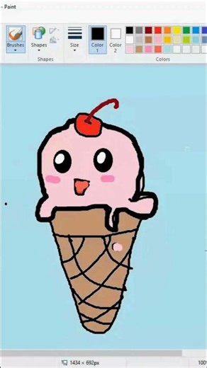 MS Paint ice cream art #drawing #mspaint #tutorial