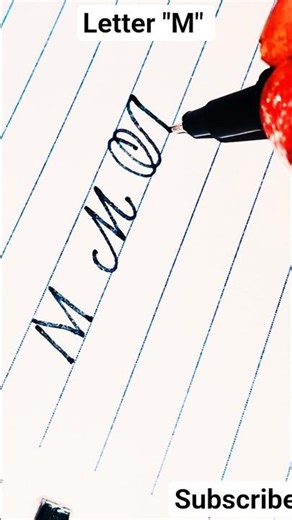 M in 3 Ways ✍️ | Brush Pen Calligraphy | Easy Lettering Tutorial #shorts #mhacommunity