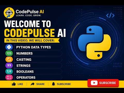 Python Full Tutorial for Beginners | Data Types, Numbers, Casting, Strings, Booleans, Operators
