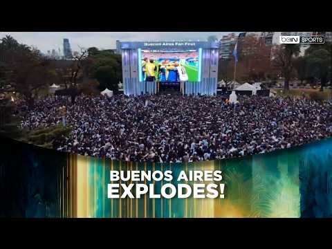 Drone Captures Buenos Aires Fan Fest Eruption After Argentina Reaches the World Cup Final! 🇦🇷
