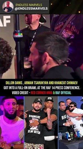 Dillon Danis, Arman Tsarukyan and Khamzat Chimaev Brawl at RAF 14 🔥 #ufc