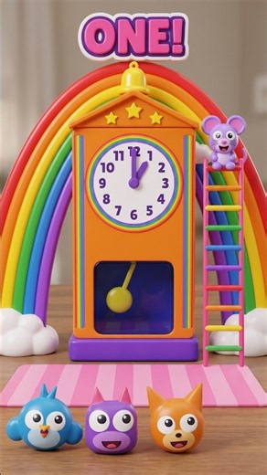 Colorful Hickory Dickory Dock Adventure 🌈🐭 #kids #animation