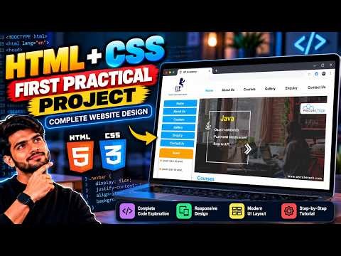 Web Development First Project Using HTML & CSS | Complete Website Design Tutorial